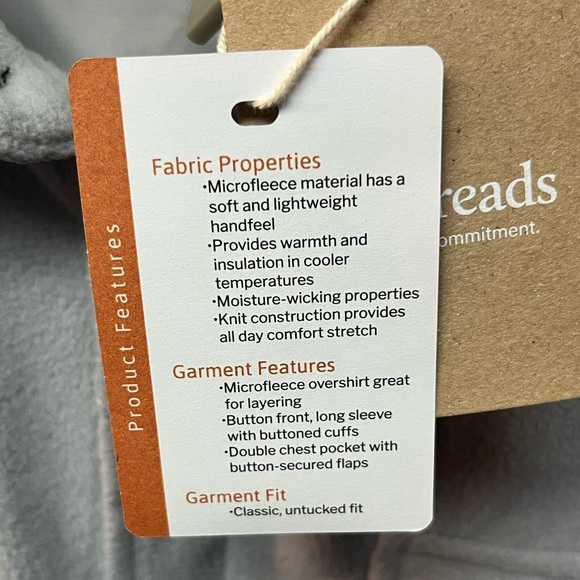 Ecothreads Men's Light Gray Sweater Fleece
Shirt Jacket - Large - Picture 3 of 5